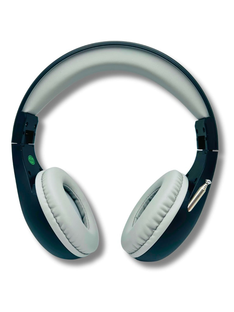 Things Audio black and gray over-ear FM radio headphones front view
