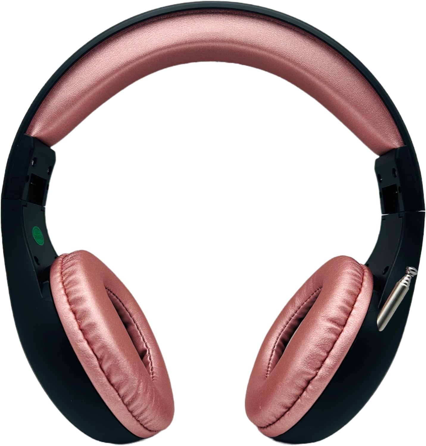 Things Audio black and rose gold over-ear FM radio headphones front view