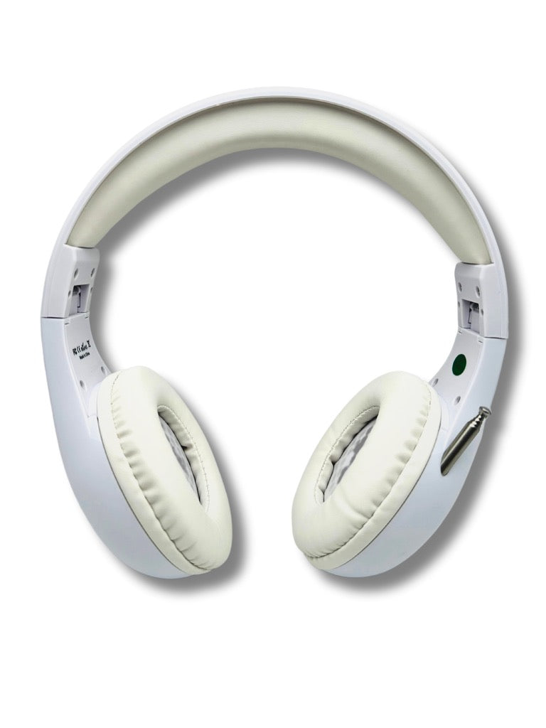 Things Audio white over-ear FM radio headphones front view