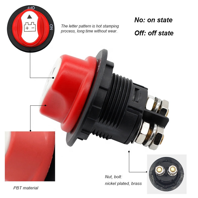 100A Battery Isolator Switch Disconnect Power Cut Off Kill For Car Boat RV Truck