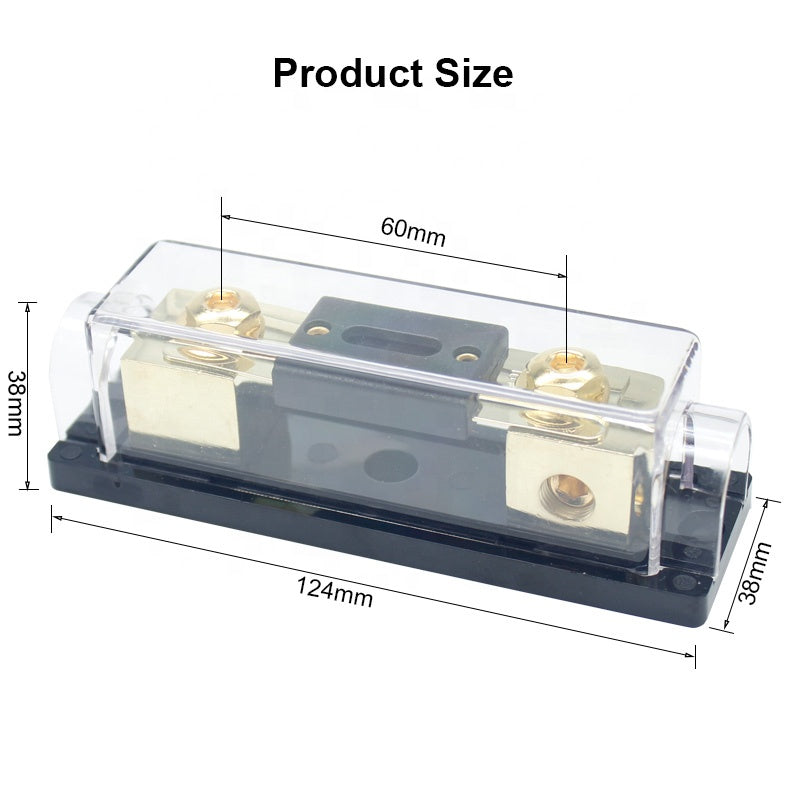 100A/150A inline ANL Fuse Holder Car Boat Fuse Block Electrical Equipment Bolt-on 80A Fuses Terminal Motor Case Fuse