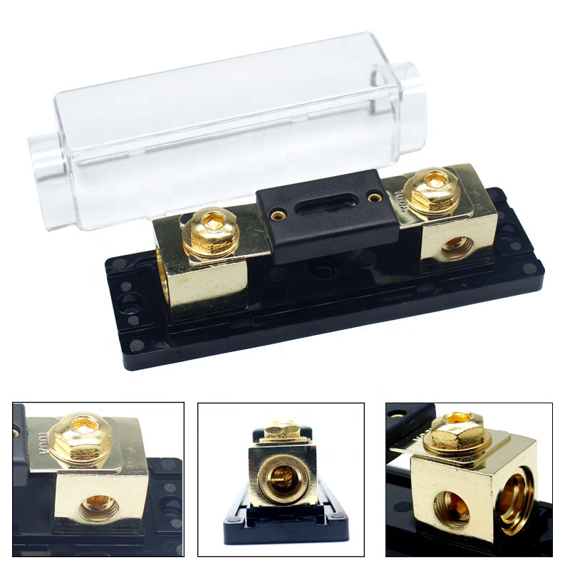 100A/150A inline ANL Fuse Holder Car Boat Fuse Block Electrical Equipment Bolt-on 80A Fuses Terminal Motor Case Fuse