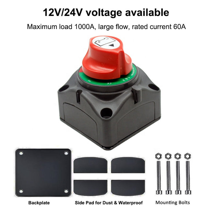 12- 48V marine boat car bus main heavy duty dual battery isolator disconnect switch