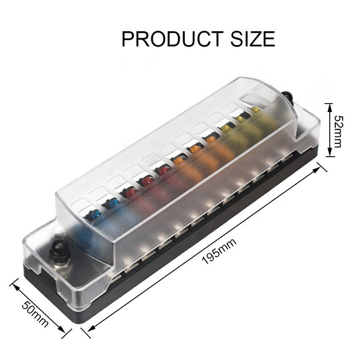 12-Way Hyflex Protection Circuit Blade Fuses Car Fuse Box Holder Block