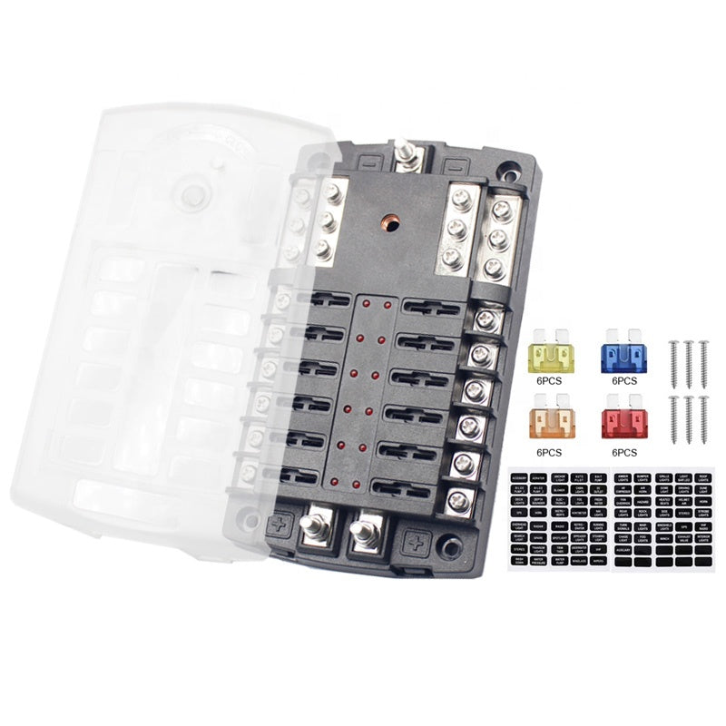 12 Circuits With Negative High Current 200A Marine Fuse Block Car double positive in and single Negative Fuse Box