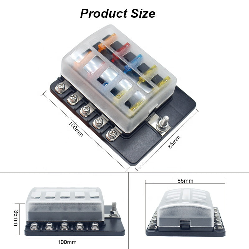 12V 24V 10 Way Car Boat Marine Trike Fuse Box