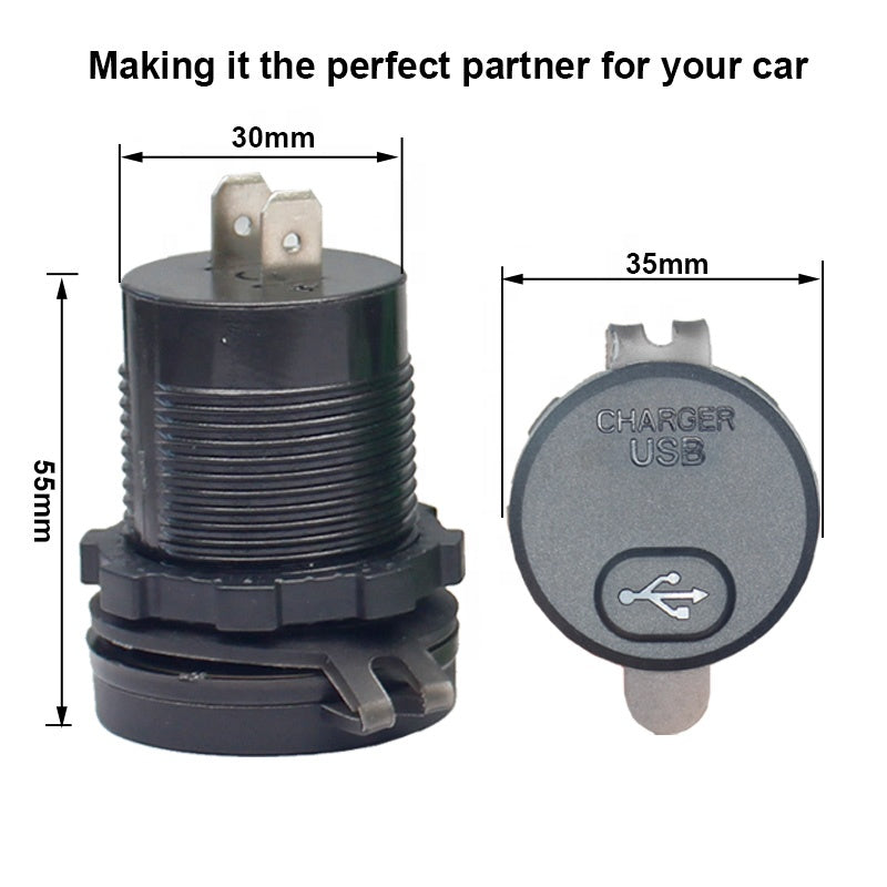 12V 24V 3.0 A Bus Dual USB Charging Socket Battery Display Car USB