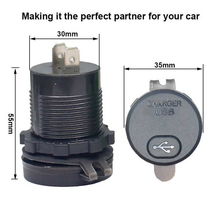 12V 24V 3.0 A Bus Dual USB Charging Socket Battery Display Car USB