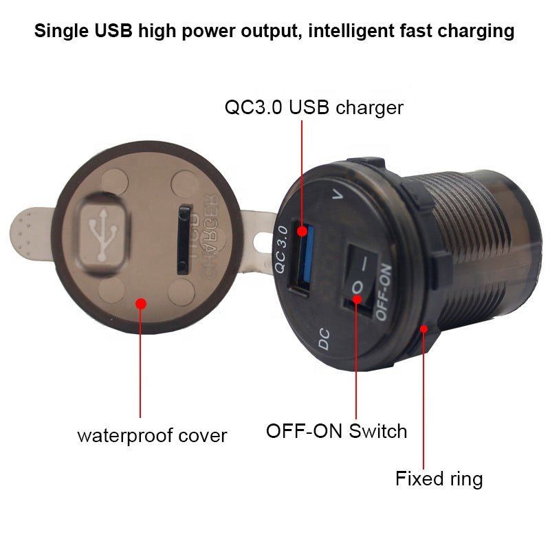 12V 24V 3.0 A Bus Dual USB Charging Socket Battery Display Car USB