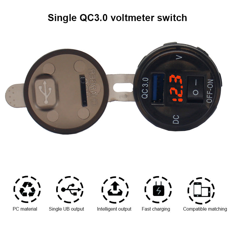 12V 24V 3.0 A Bus Dual USB Charging Socket Battery Display Car USB