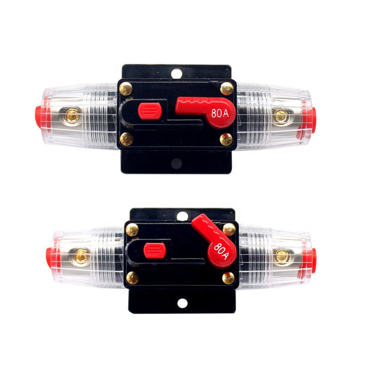 12V 24V 80A Fuse Holder Car Audio Inline Circuit Breakers