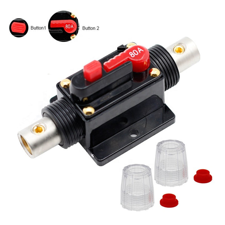 12V 24V 80A Fuse Holder Car Audio Inline Circuit Breakers