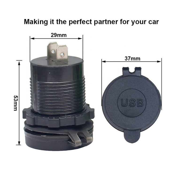 12V 3.1A Dual Car Bus Charger USB Outlet With Battery Display