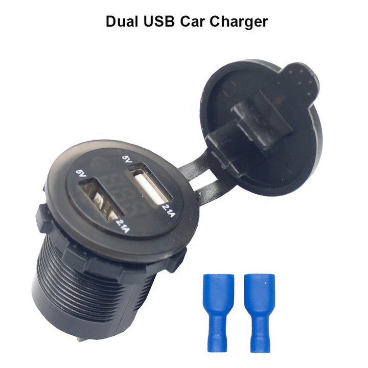 12V 3.1A Dual Car Bus Charger USB Outlet With Battery Display