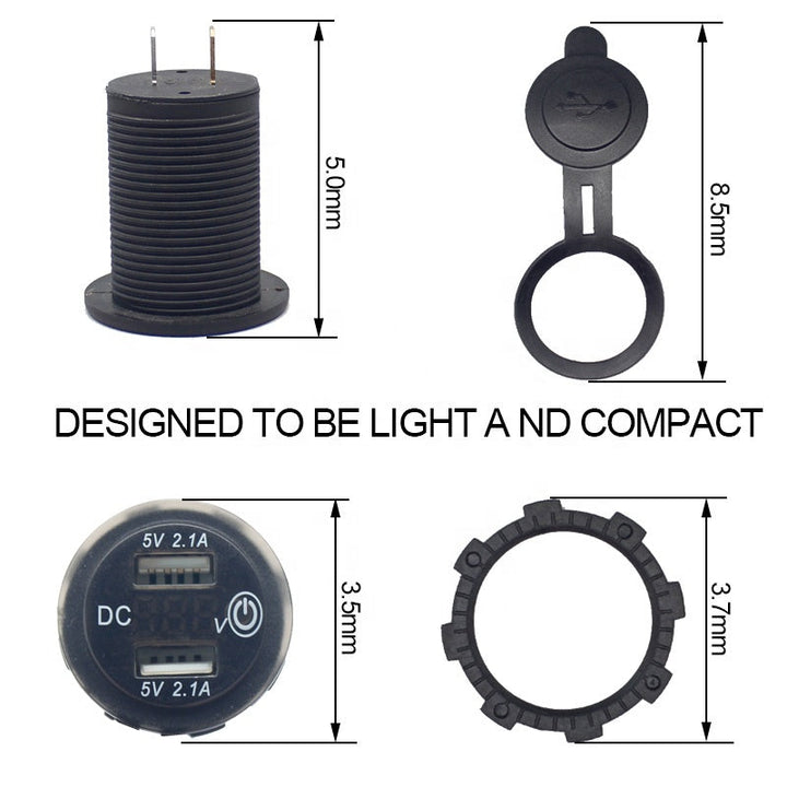 12V USB Outlet, AlfredDireck Dual Quick Charge 3.0 USB Car Charger