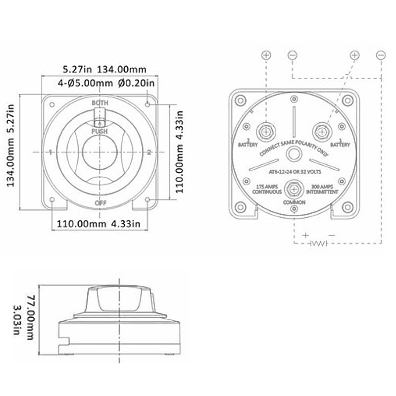 12v Caravan Yacht Rv Marine 4 Position Battery Switch