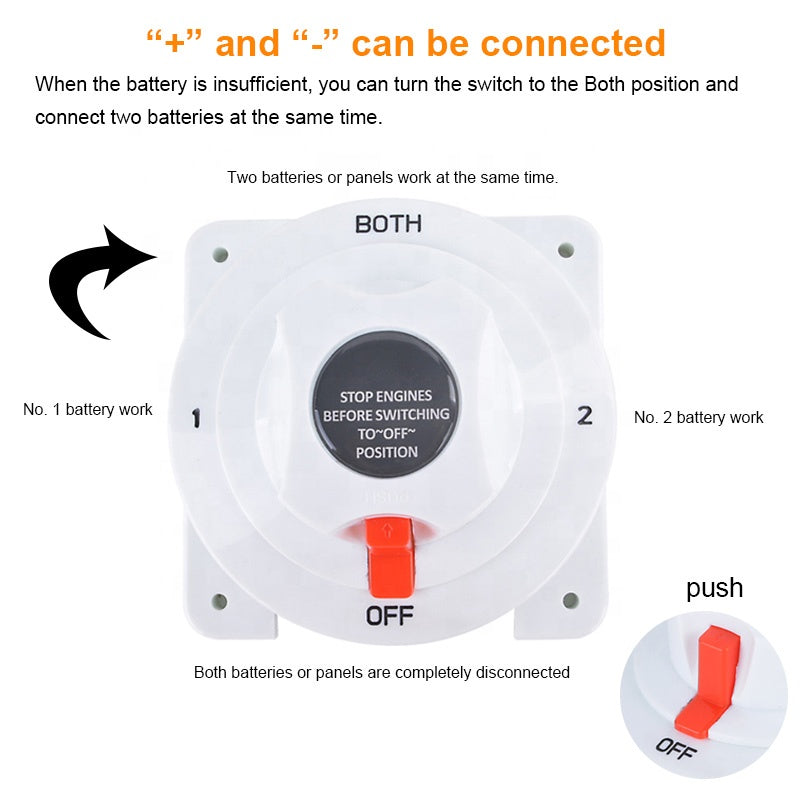 12v DC Caravan Yacht Rv Marine 3 position rotary switchBattery Selector Switch