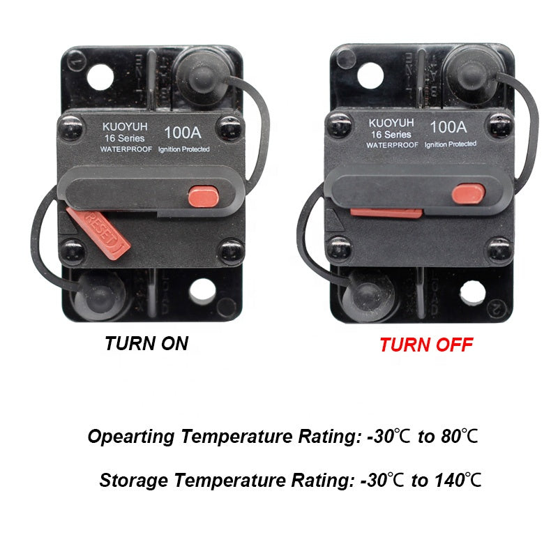 KUOYUH 80A 16F Series WATERPROOF Ignition Protected Circuit Breaker 48/32/24VDC