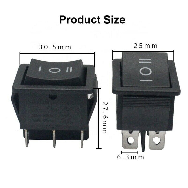 Welding Machine, Marine Rocker Switch 16A 125/250VAC On-Off DPDT 6 Pin High Current (Max Current 20A)