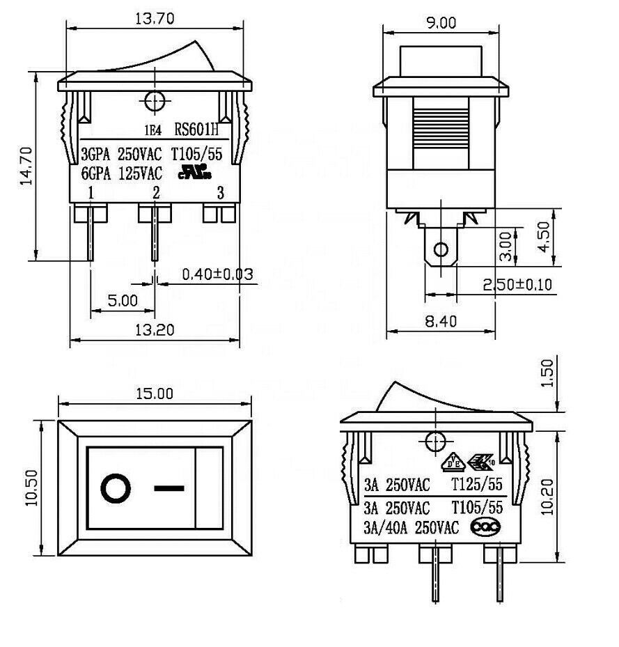 21*15mm large current16A/250V (VDE) 21A/125V(UL) push button switch square R9D8