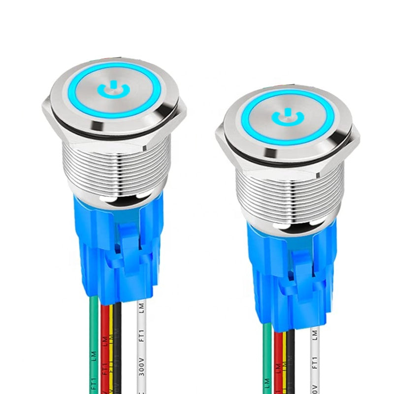 22mmwaterproof automotive LED metal push button switch