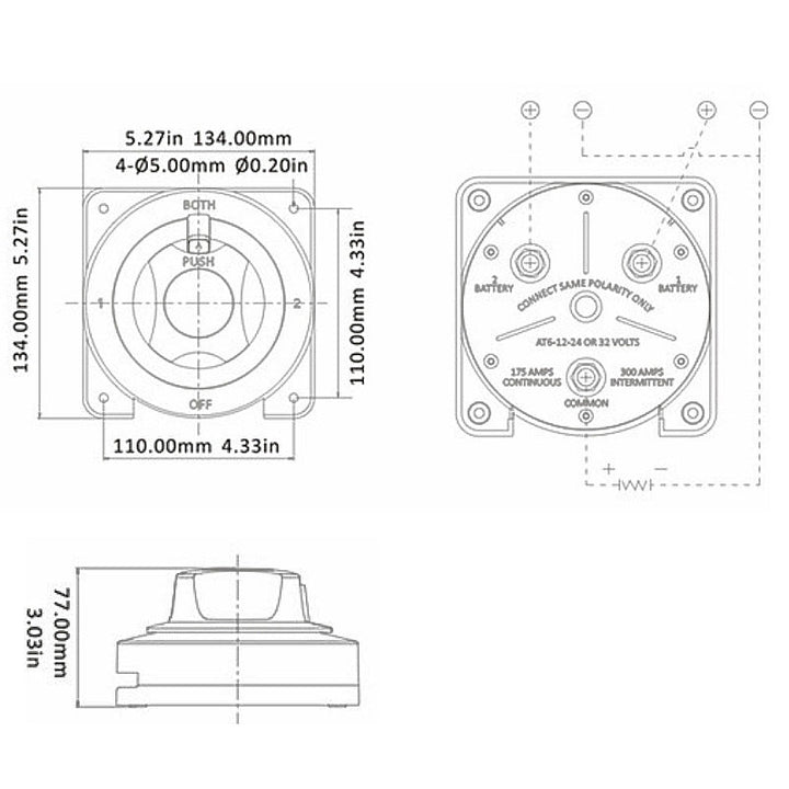 24v Caravan Yacht Rv Marine 4 Position Battery Switch