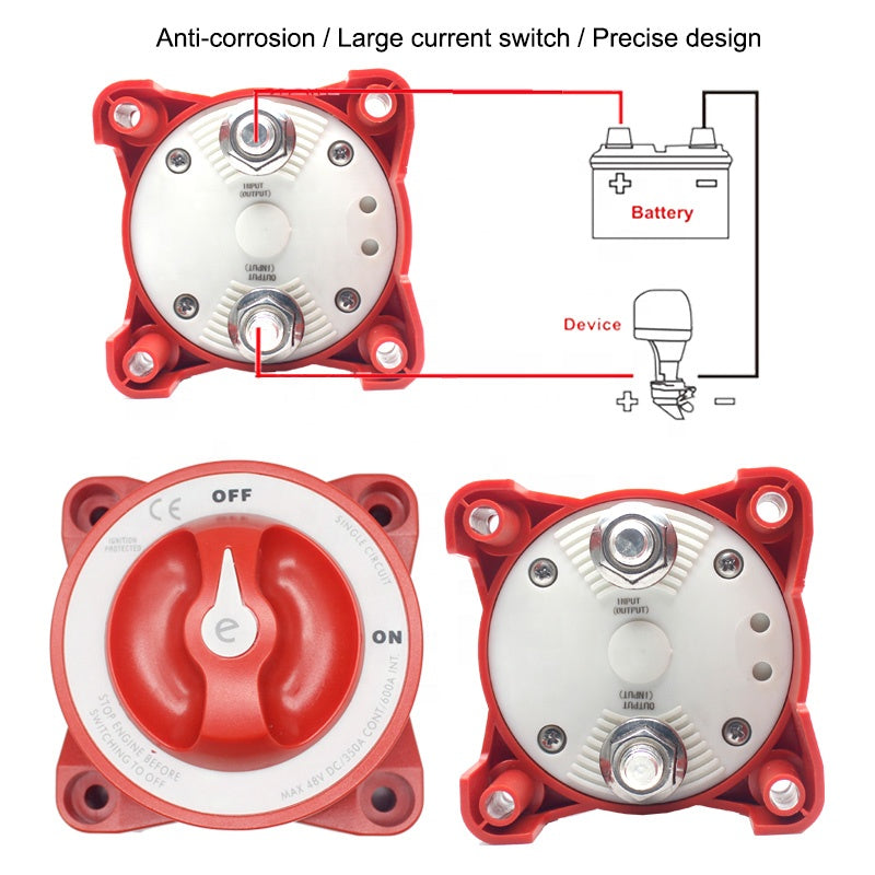 2 Position 32V 350 Amp E-Series 9003e Ignition Protected Marine Boat Dual Battery Isolating switches