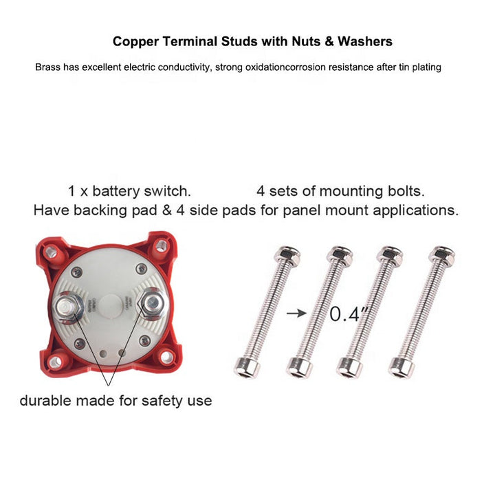 2 Position 32V 350 Amp E-Series 9003e Ignition Protected Marine Boat Dual Battery Isolating switches