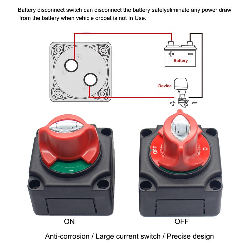 300A 360 degree rotary Caravan Yacht Operation ON-OFF Light Disconnect Marine Battery Cut Off Isolator Switch