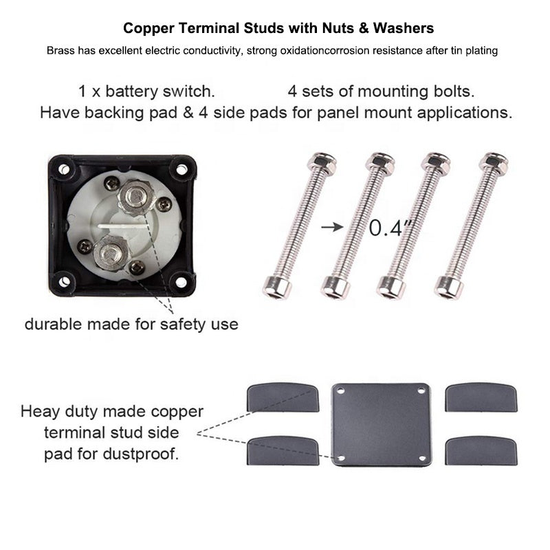 300A 360 degree rotary Caravan Yacht Operation ON-OFF Light Disconnect Marine Battery Cut Off Isolator Switch