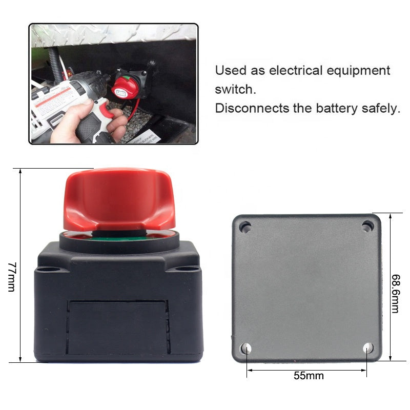 300A rotary Caravan Yacht Operation ON-OFF Light Disconnect Marine Battery Cut Off Isolator Switch