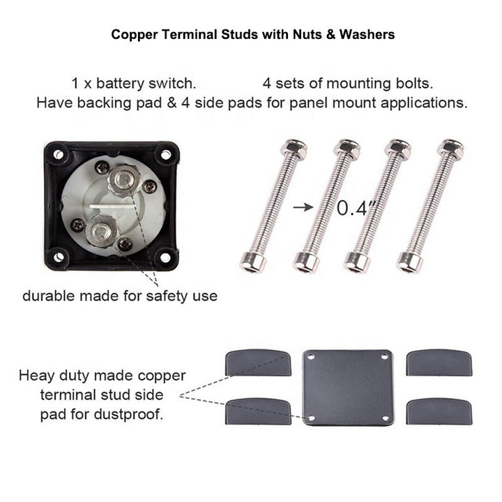 300A rotary Caravan Yacht Operation ON-OFF Light Disconnect Marine Battery Cut Off Isolator Switch