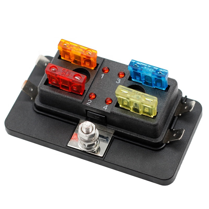 32V 6 Way Auto Car Boat Marine Blade Fuse Box Holder With LED Indicator Light