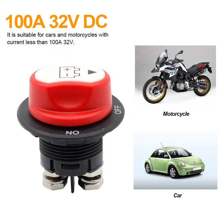 32V Disconnecter Power Isolator 100A Cut Off Rally Switch Kit For Car Motorcycle Battery Switch