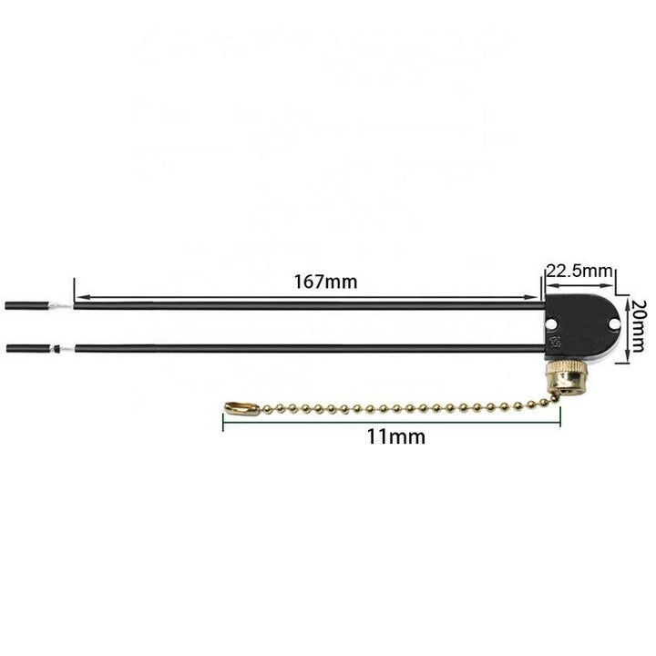 6A/125V electrical zipper pull chain cord switch ZE-109 (3-Pack)
