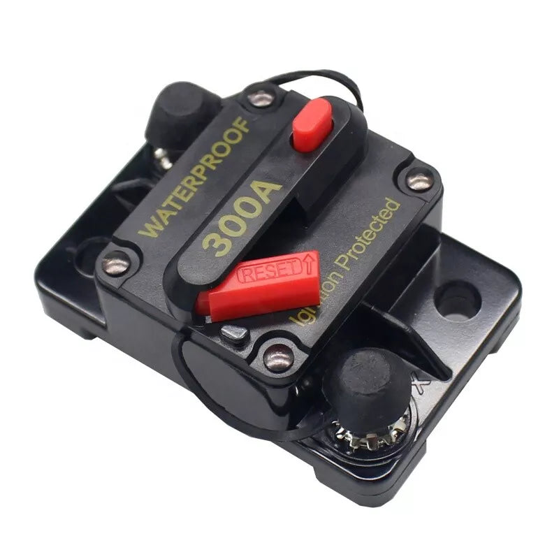 Ignition Protected Circuit Breaker 300A for Boat Trolling with Manual Reset, Surface Mount, Waterproof,12V- 48VDC