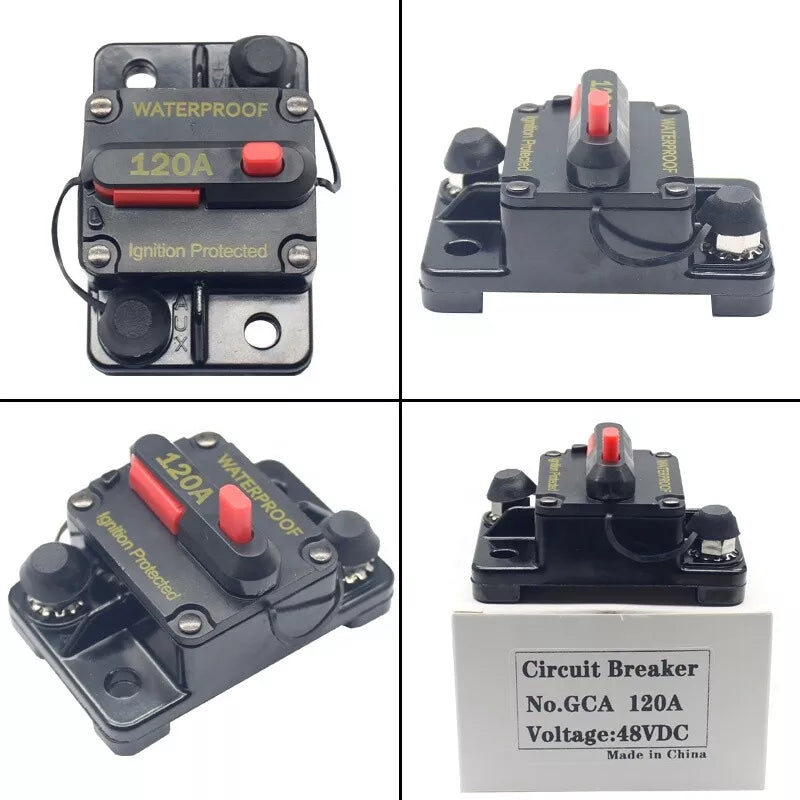 Ignition Protected Circuit Breaker 300A for Boat Trolling with Manual Reset, Surface Mount, Waterproof,12V- 48VDC