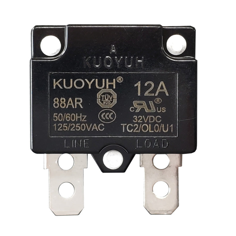 KUOYUH 12 Amp 88AR Series Quick Connect Terminals Automatic-Reset Thermal Circuit Breaker