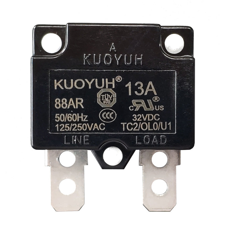 KUOYUH 13 Amp 88AR Series Quick Connect Terminals Automatic-Reset Thermal Circuit Breaker