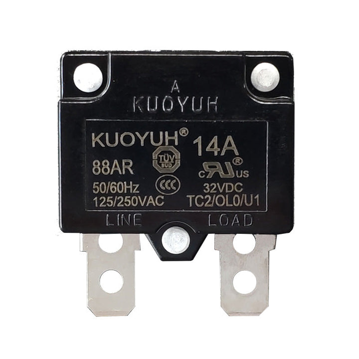 KUOYUH 14 Amp 88AR Series Quick Connect Terminals Automatic-Reset Thermal Circuit Breaker