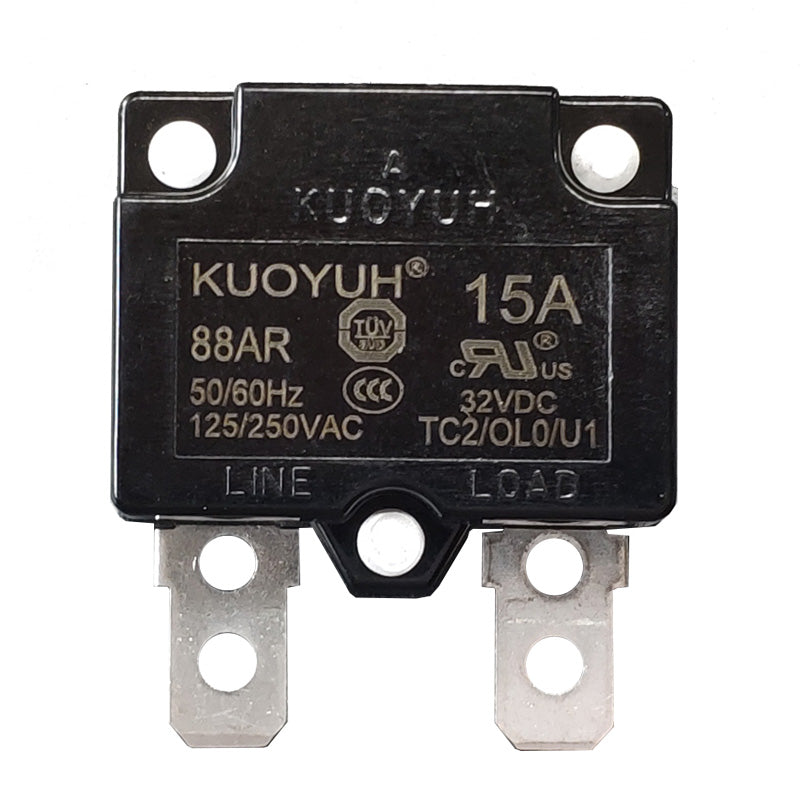 KUOYUH 15 Amp 88AR Series Quick Connect Terminals Automatic-Reset Thermal Circuit Breaker