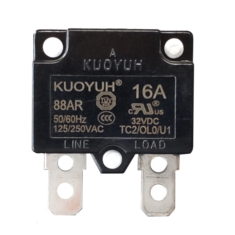 KUOYUH 16 Amp 88AR Series Quick Connect Terminals Automatic-Reset Thermal Circuit Breaker