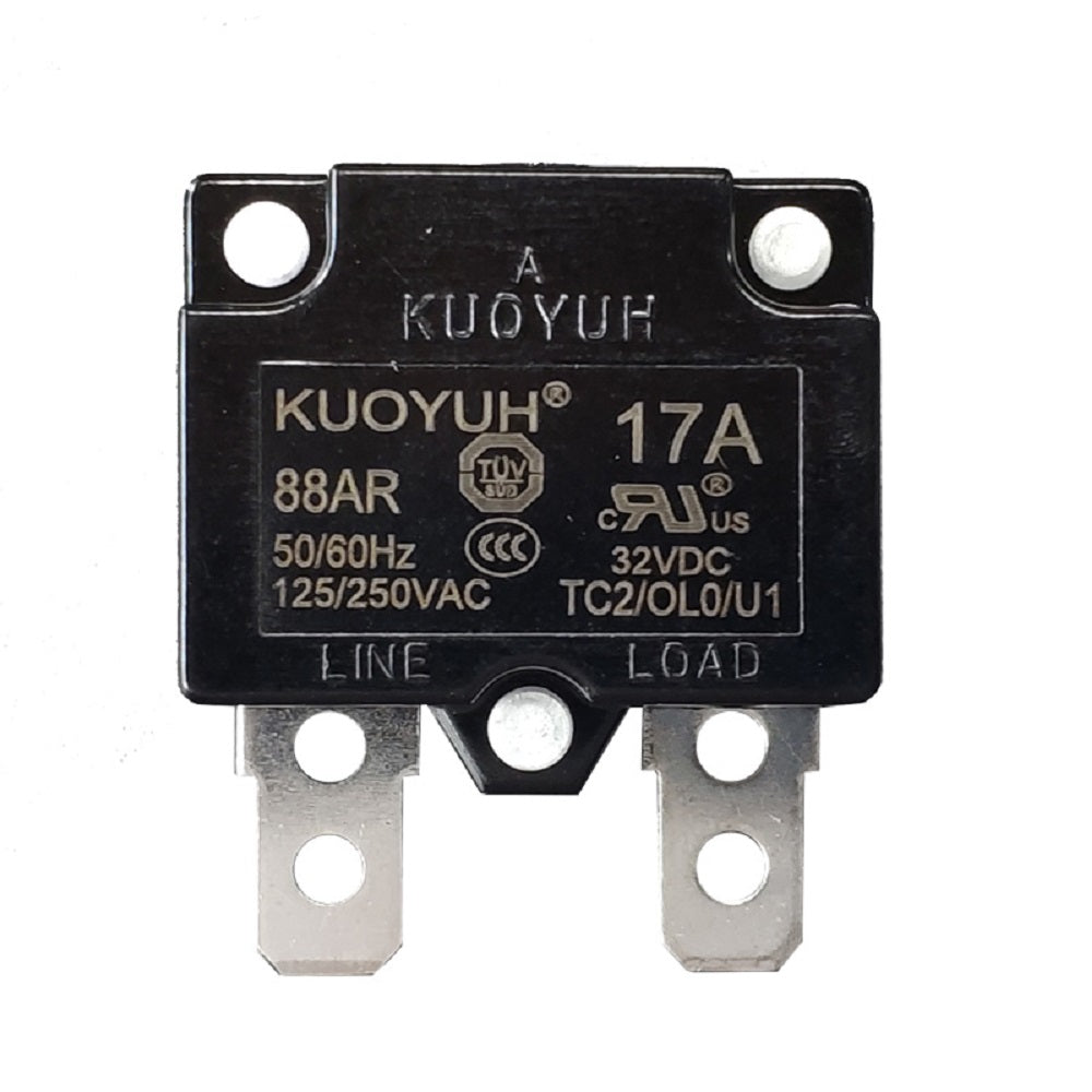 KUOYUH 17 Amp 88AR Series Quick Connect Terminals Automatic-Reset Thermal Circuit Breaker