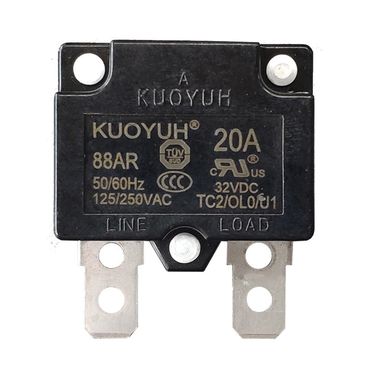 KUOYUH 20 Amp 88AR Series Quick Connect Terminals Automatic-Reset Thermal Circuit Breaker