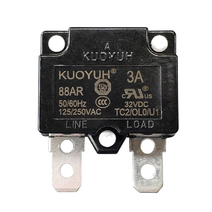 KUOYUH 3 Amp 88AR Series Quick Connect Terminals Automatic-Reset Thermal Circuit Breaker