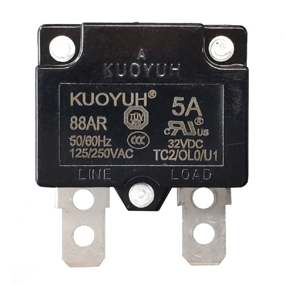 KUOYUH 5 Amp 88AR Series Quick Connect Terminals Automatic-Reset Thermal Circuit Breaker