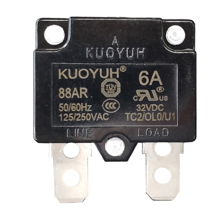 KUOYUH 6 Amp 88AR Series Quick Connect Terminals Automatic-Reset Thermal Circuit Breaker