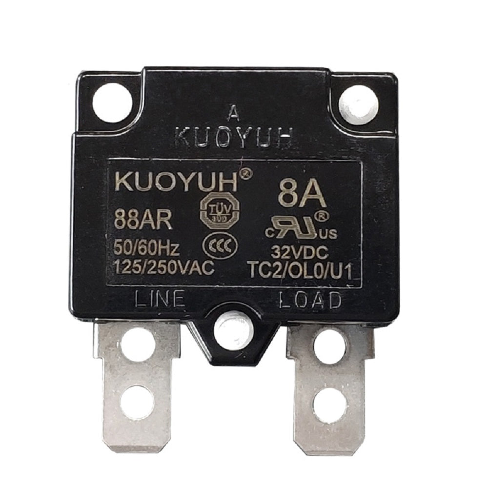 KUOYUH 8 Amp 88AR Series Quick Connect Terminals Automatic-Reset Thermal Circuit Breaker