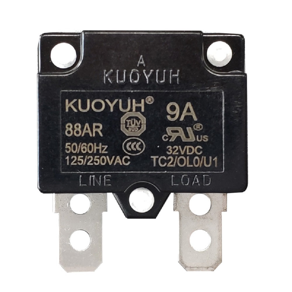 KUOYUH 9 Amp 88AR Series Quick Connect Terminals Automatic-Reset Thermal Circuit Breaker