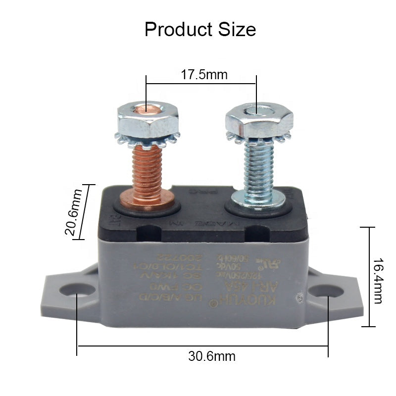 KUOYUH 45 Amp 12 - 24 VDC AR Automatic-Reset Circuit Breaker
